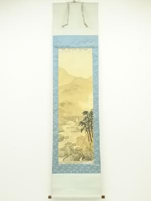 光堂筆　山水　肉筆絹本掛軸